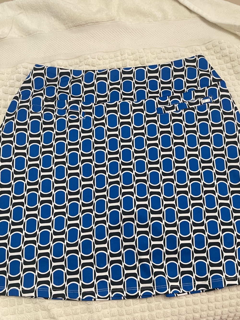 Blue Geometric Print Women's Skirt